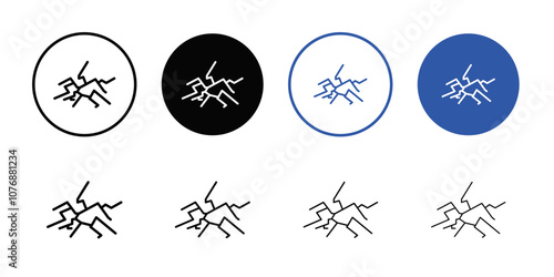 Crack icon Thin line flat illustration