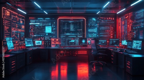 Cyber Security Command Center - Neon Lights