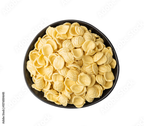 Raw Orecchiette Pasta, Homemade Dry Macaroni, Italian Recchietedde photo