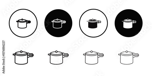 Pressure cooker icon Thin line flat illustration