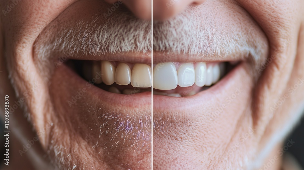 Obraz premium A before and after picture of a Dental Bonding. Perfect for Dental Advertisements and Dental Content.