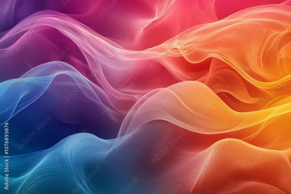 Fototapeta premium Colorful abstract waves flow together in a vibrant display of hues
