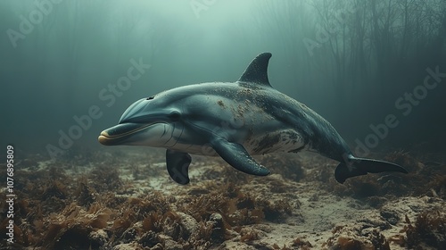A dolphin dies as a direct consequence of climate change, representing the devastating effects on marine life