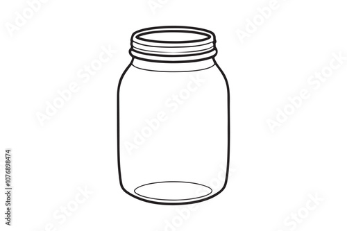 Mason Jar line art bundle vector illustration, Mason Jar  Silhouette, Mason Jar  PNG