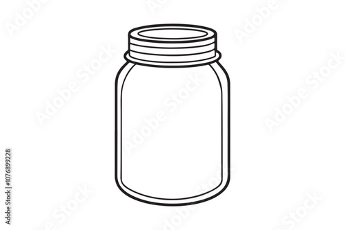 Mason Jar line art bundle vector illustration, Mason Jar  Silhouette, Mason Jar  PNG