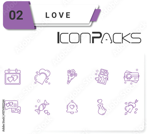 02 Editable Love Outline Icon Pack P01