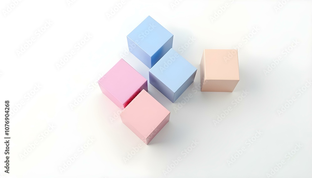Set of Pastel Pink and Blue Cubes Set of Pastel Pink and Blue Cubes