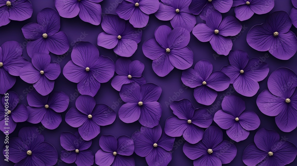 Delicate Violet Floral 3D with Minimalistic Seamless Pattern Delicate Violet Floral 3D with Minimalistic Seamless Pattern