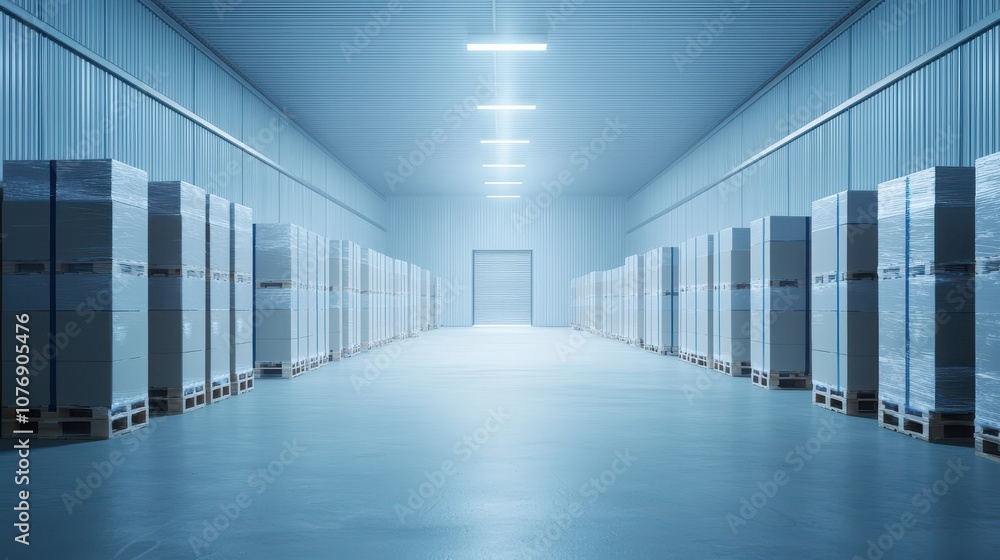Fototapeta premium Efficiently organize and manage warehouse storage with optimal layout techniques for better accessibility