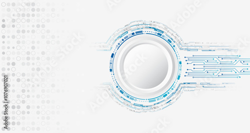 Abstract futuristic design. Sci-fi, dynamic vector illustration. Hi-tech digital technology concept. Illustration of high computer technology on grey background.