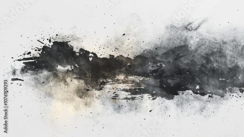 Abstract Black and White Splatter Paint Texture