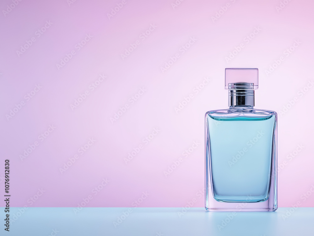 frosted glass bottle with sleek design sits against soft pastel background, creating serene and elegant atmosphere. gentle colors enhance its modern aesthetic frosted glass bottle with sleek design sits against soft pastel background, creating serene and elegant atmosphere. gentle colors enhance its modern aesthetic