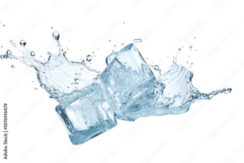 Ice water white background refreshment. Ice water white background refreshment.