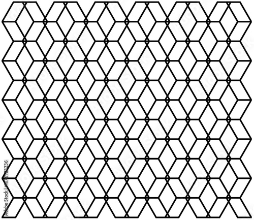 Ornement décoratif Motif abstrait Moucharabieh Réseau de style arabe géométrique Noir et Blanc