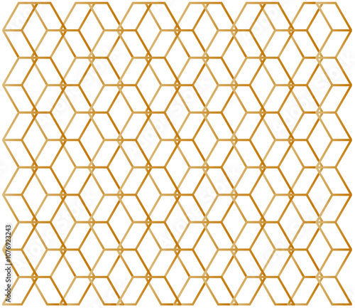 Ornement décoratif Motif abstrait Moucharabieh Réseau de style arabe géométrique Couleur Or Doré