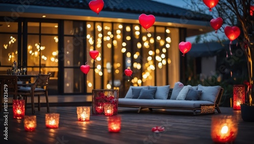 Luxurious house decorations for valentine day and balloon modern house valentine day. decoration