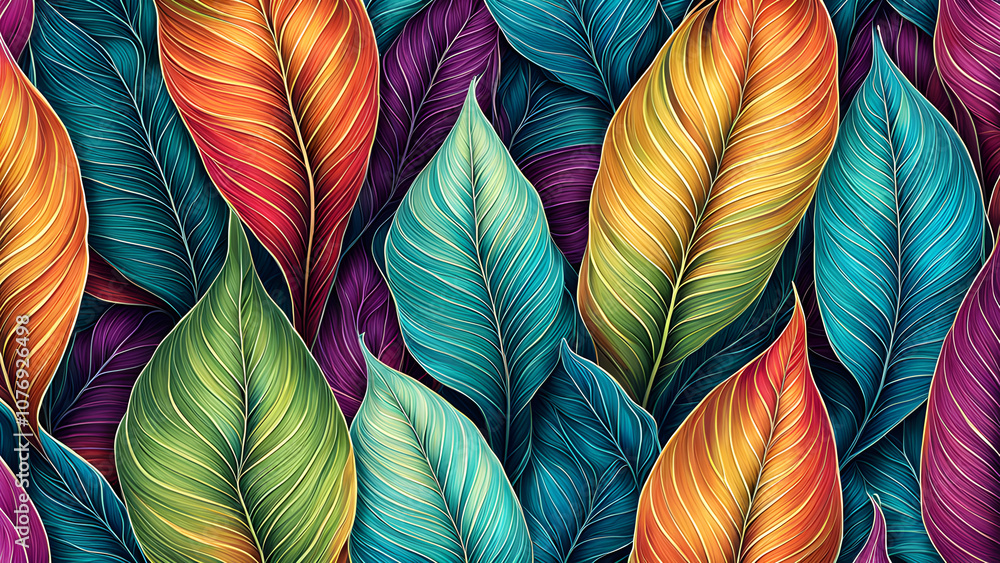 pattern with colorful tropical leaves. pattern with colorful tropical leaves.