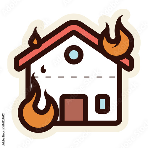 arson house fire sticker
