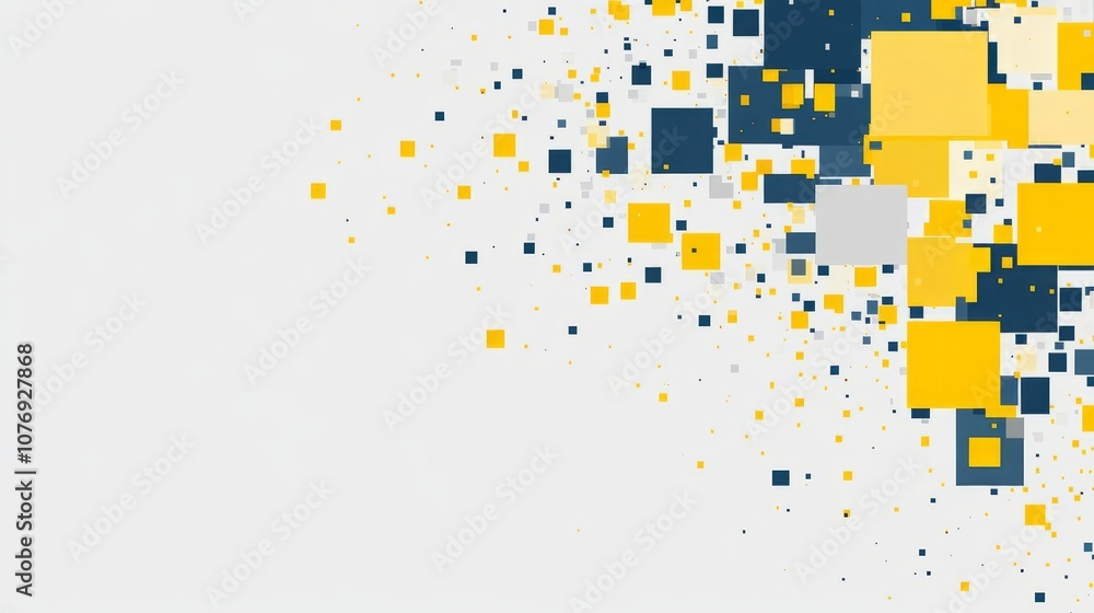 Obraz premium An abstract background with yellow and blue squares. with copy space for text