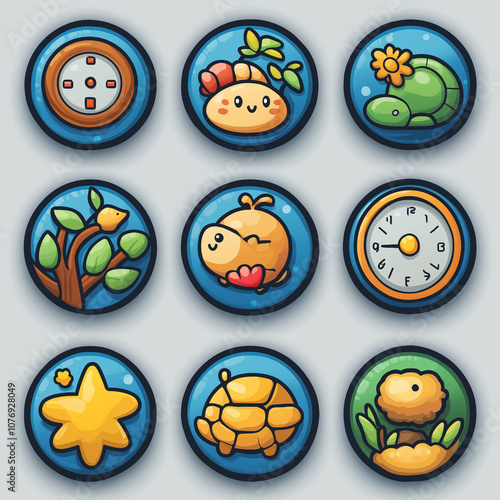 set icons, ai generated