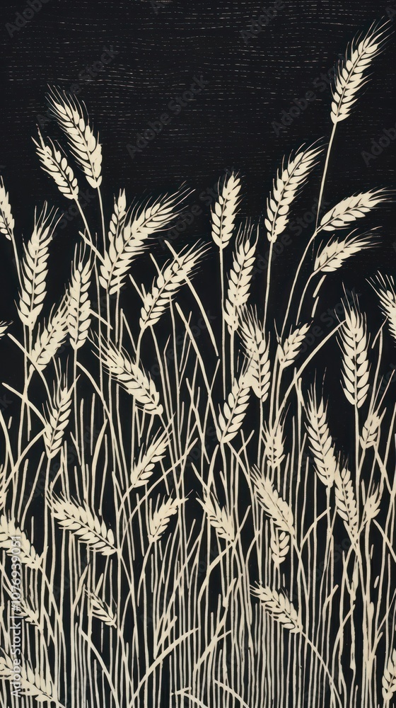 Fototapeta premium Romantic rice plants pattern grass wheat.