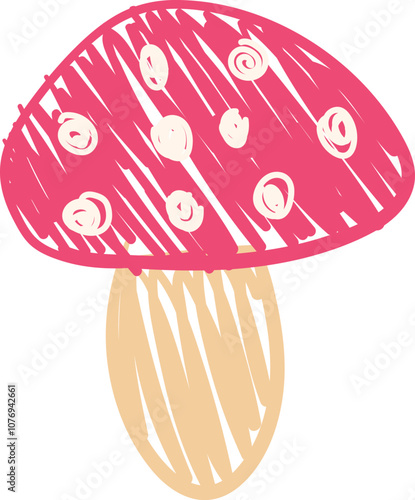 Colorful Hand-Drawn Mushroom Illustration