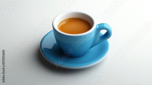 Wallpaper Mural Minimalist Blue Cup on White Background Torontodigital.ca