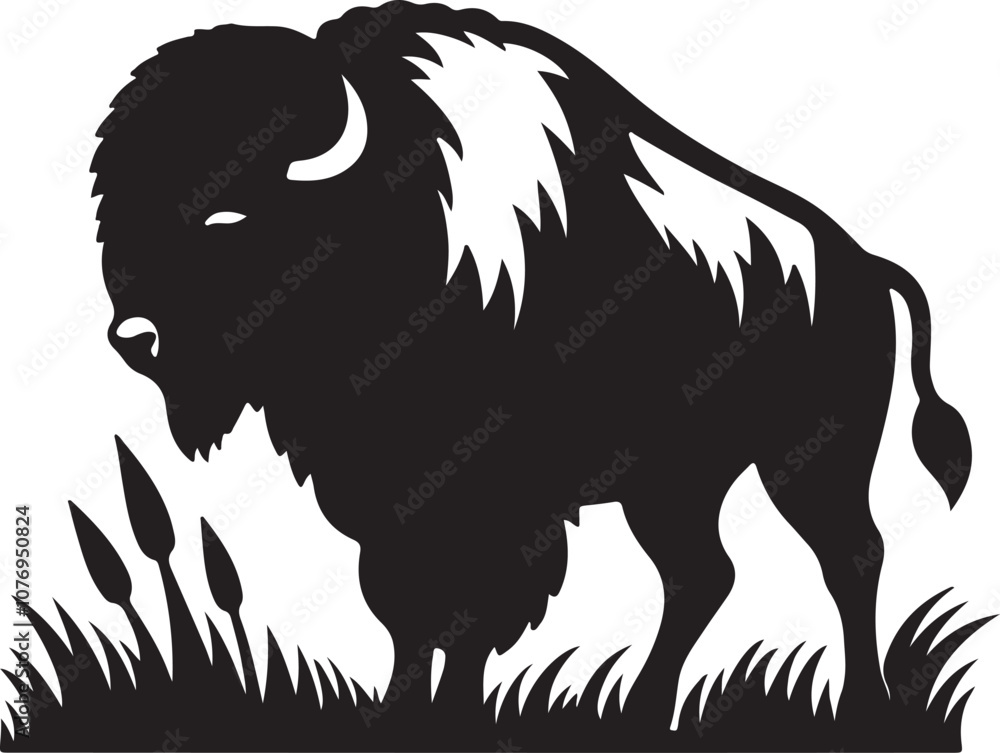 Bison Silhouette Vector Art on White Background - Powerful Plains Animal Icon Design
Bison Silhouette Vector Art on White Background - Powerful Plains Animal Icon Design