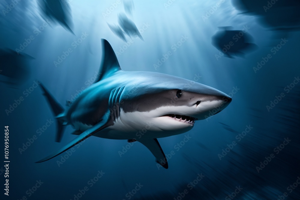 Obraz premium Majestic Great White Shark Underwater 