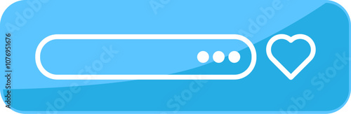 Top search bar of the browser with the symbol of content added to Favorites icon. Mobile application interface control element. Simple flat vector isolated on white background