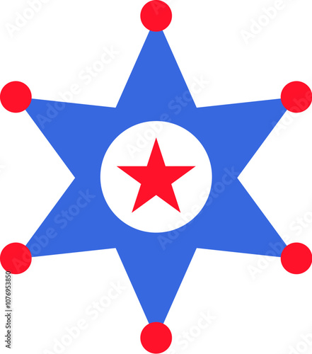 Vector illustration of a decorative star element from the collection of American flag-themed icons. A celebration of American culture and identity. Independence Day celebrations, a decorative element 