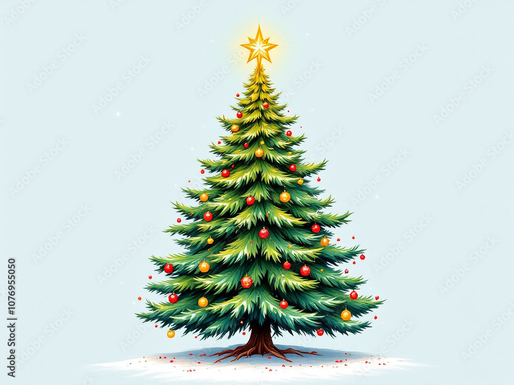 Fototapeta premium Modern Christmas Tree for Digital Designs