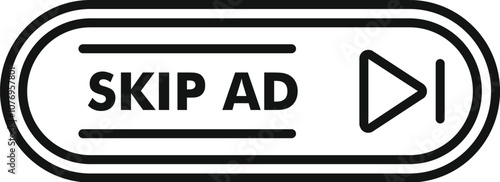Skip ad button with progress bar, enabling users to bypass online advertisements after a certain viewing time