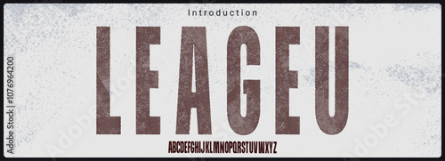 Condensed sans serif typeface vector font. Alphabet vector font with halftone texture.  