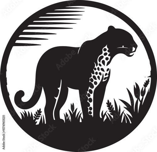 Jaguar Silhouette Vector Art on White Background - Sleek Wild Cat Icon Design

