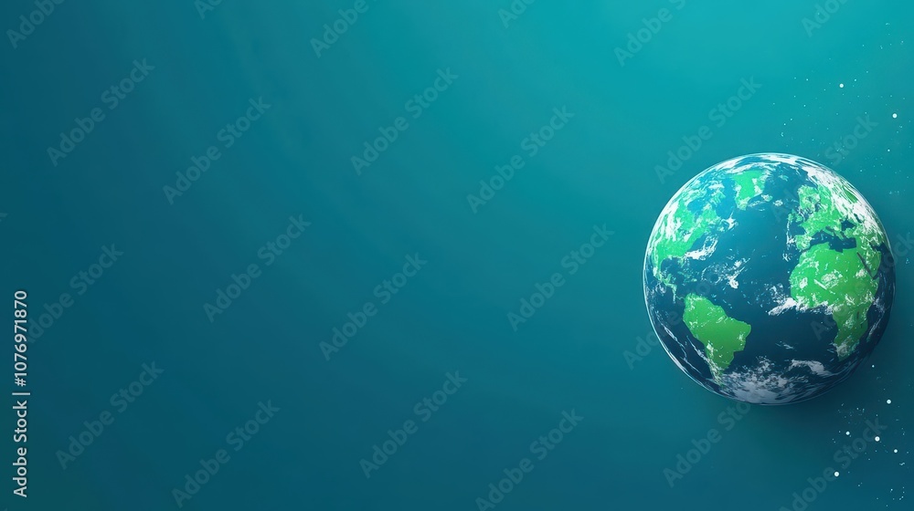 Fototapeta premium Sustainable planet, green technology, flat design illustration