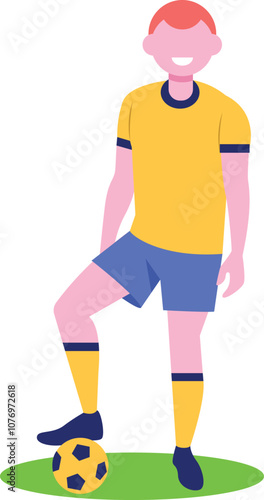 Footballer, Football player with soccer ball. Modern Design Illustration, trends illustration.
