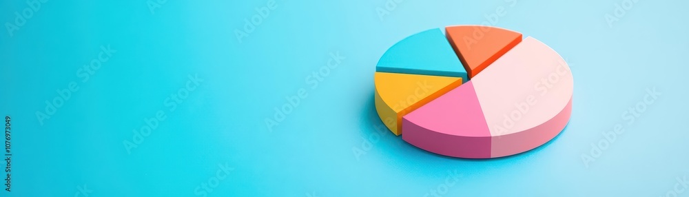 Obraz premium Market segmentation, colorful pie chart, flat design illustration