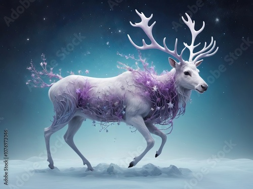 A full-body surrealistic reindeer