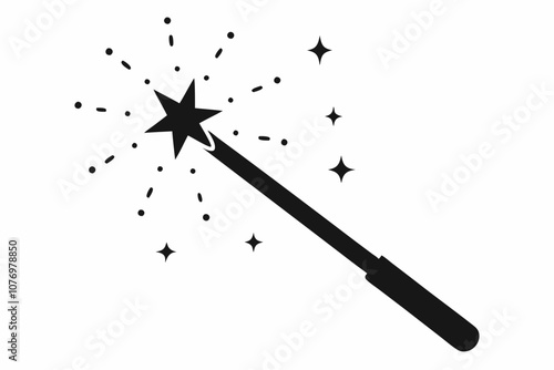 Magic wane filter with star vector icon