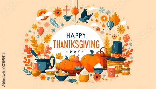 happy thanksgiving day,simple poster