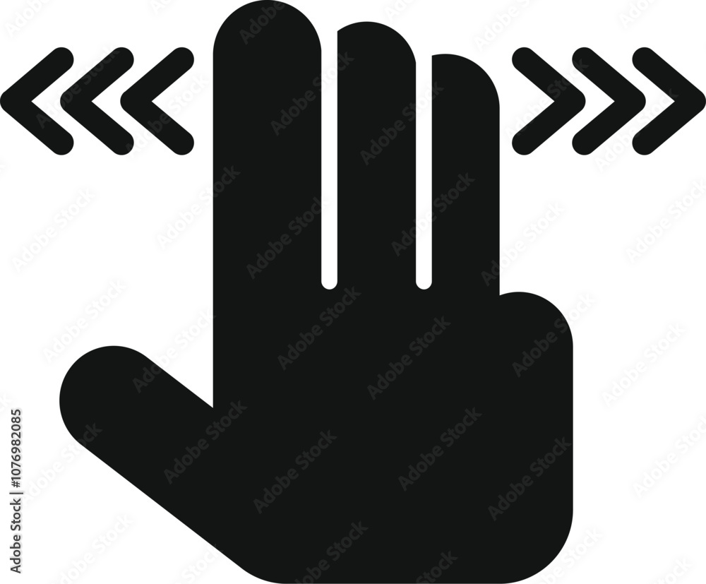 Obraz premium Finger moving across a touchscreen, gesturing to swipe left and right