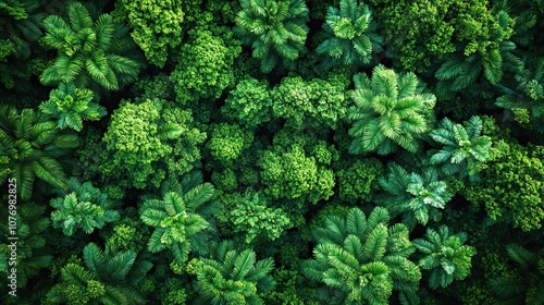 A high-view of a green forest, symbolizing environmental transformation and sustainable development
