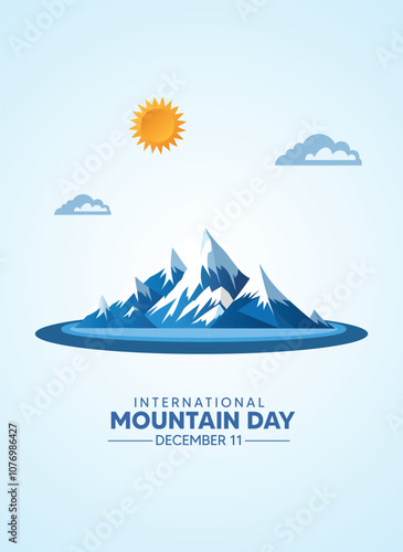 International Mountain Day Celebrated on December 11th vector poster