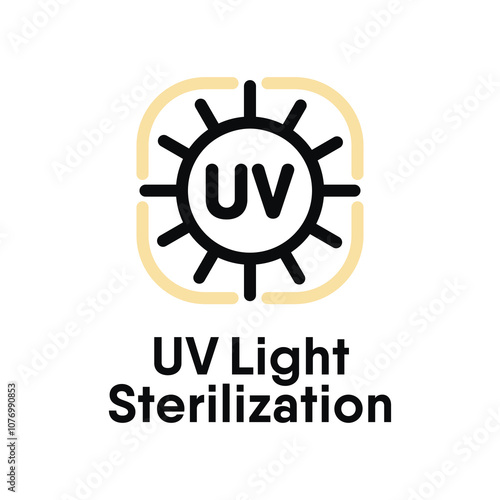 UV Light Sterilization vector information sign