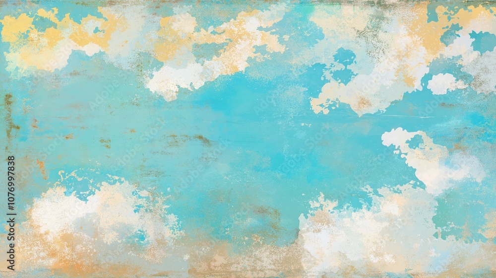 Fototapeta premium Vintage Sky and Clouds Illustration