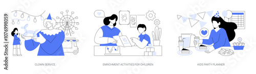 Services for kids isolated cartoon vector illustrations se