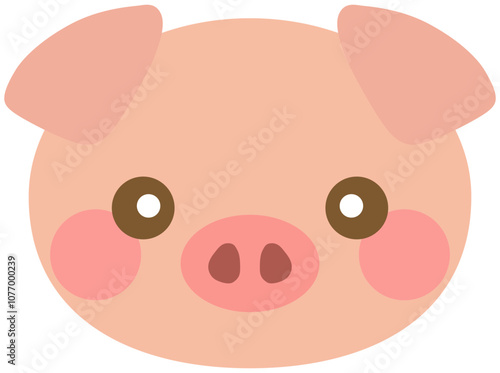 かわいい豚のイラスト 顔 ベクター素材