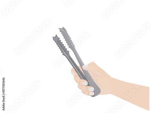 ice tongs on a white background.