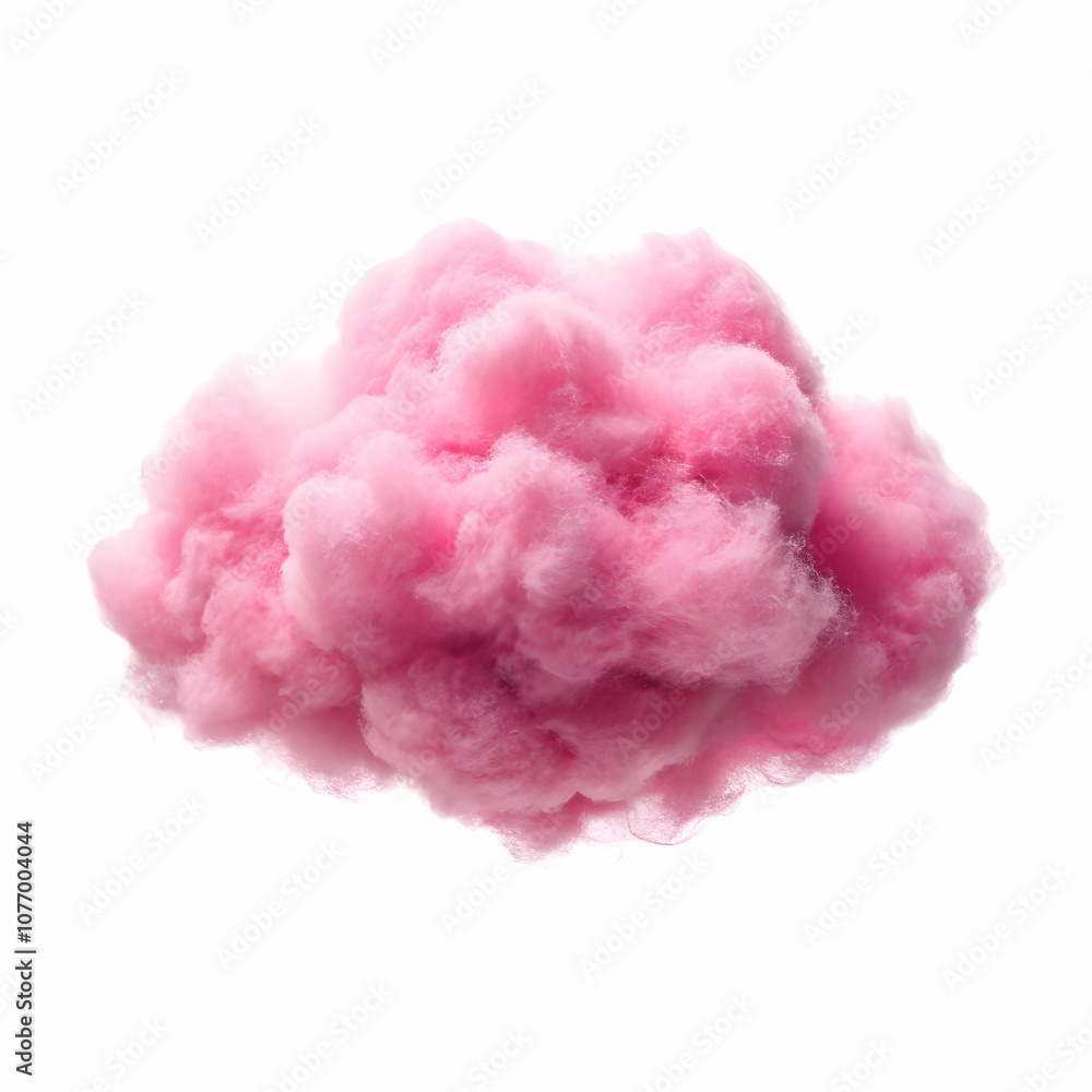A soft pink cloud floats gently against a white background. A soft pink cloud floats gently against a white background.